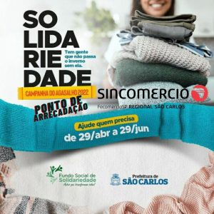 campanha do agasalho 2022 Sincomerico São Carlos